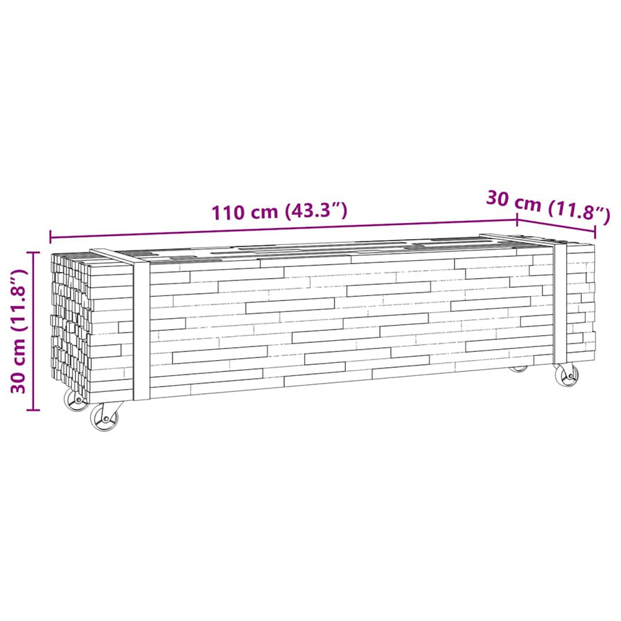TV-standaard Bruin 110 x 30 x 30 cm Massief Teakhout