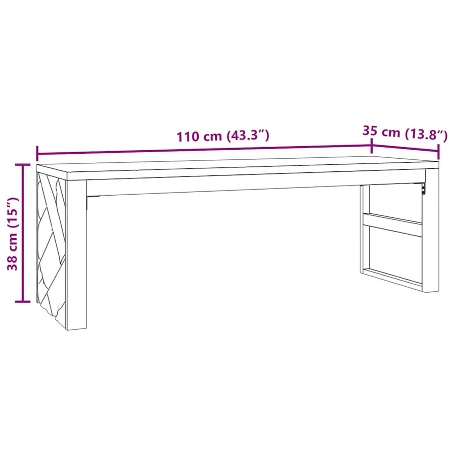 Salontafel 110x35x38 cm massief teakhout