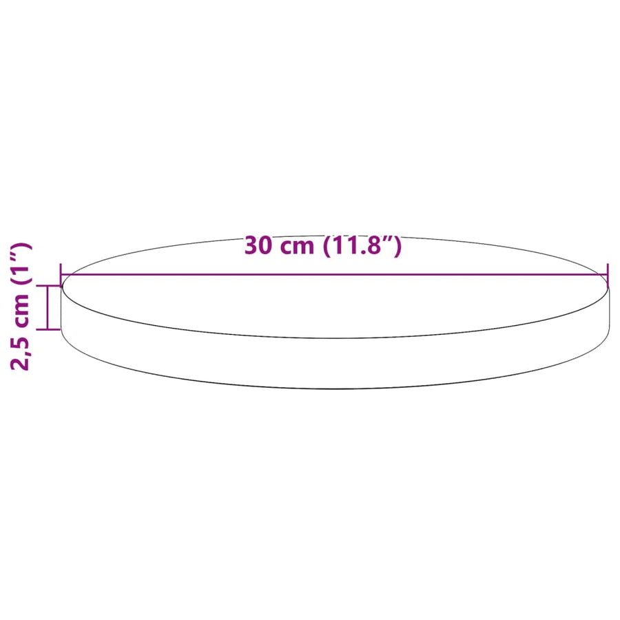 Tafelblad rond Ø30x2,5 cm massief grenenhout wasbruin