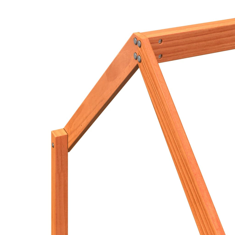 Kinderbedframe massief grenenhout wasbruin 90x190 cm