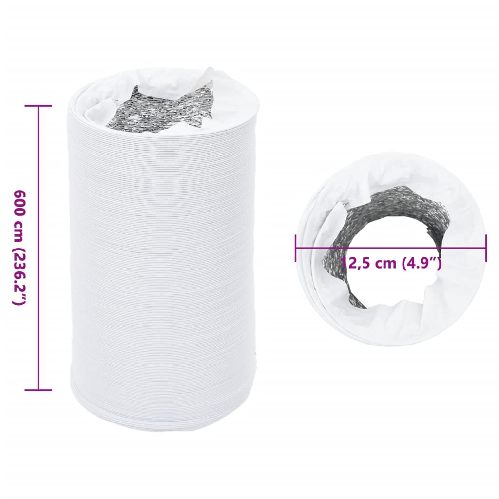 Ventilatieslang Ø12,5 Cm 6 M Aluminium En Pvc 12.5 cm