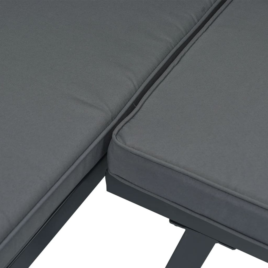 Tuinbank Met Kussens Aluminium Zwart