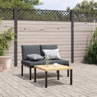 Garden Bench With Cushions Aluminium Black