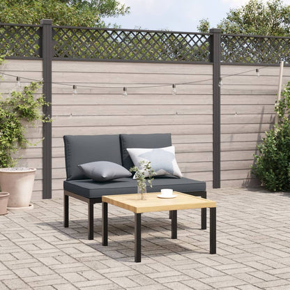 Tuinbank Met Kussens Aluminium Zwart
