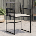 Garden chairs 4 pcs with cushions poly rattan black
