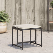 Tuinkrukken 4 stuks poly rattan zwart 40x40x35 cm