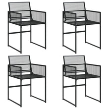 Tuinstoelen 4 st poly rattan zwart