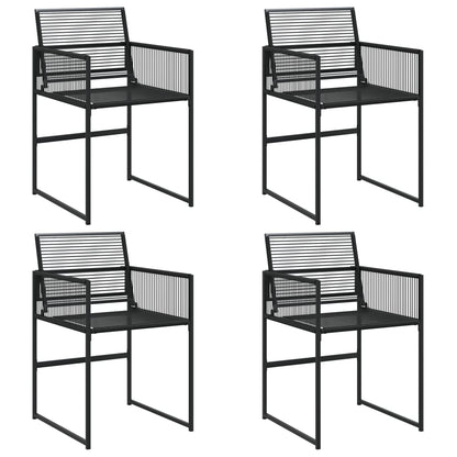 Tuinstoelen 4 st poly rattan zwart