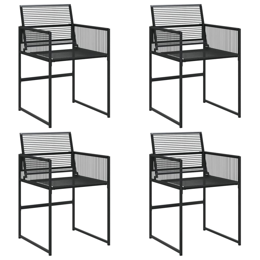 Tuinstoelen 4 st poly rattan zwart