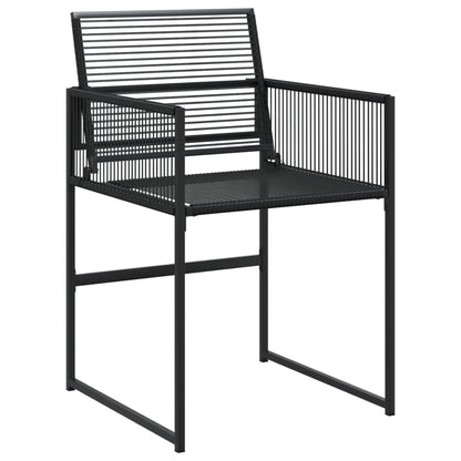 Tuinstoelen 4 st poly rattan zwart