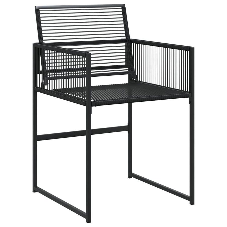 Tuinstoelen 4 st poly rattan zwart