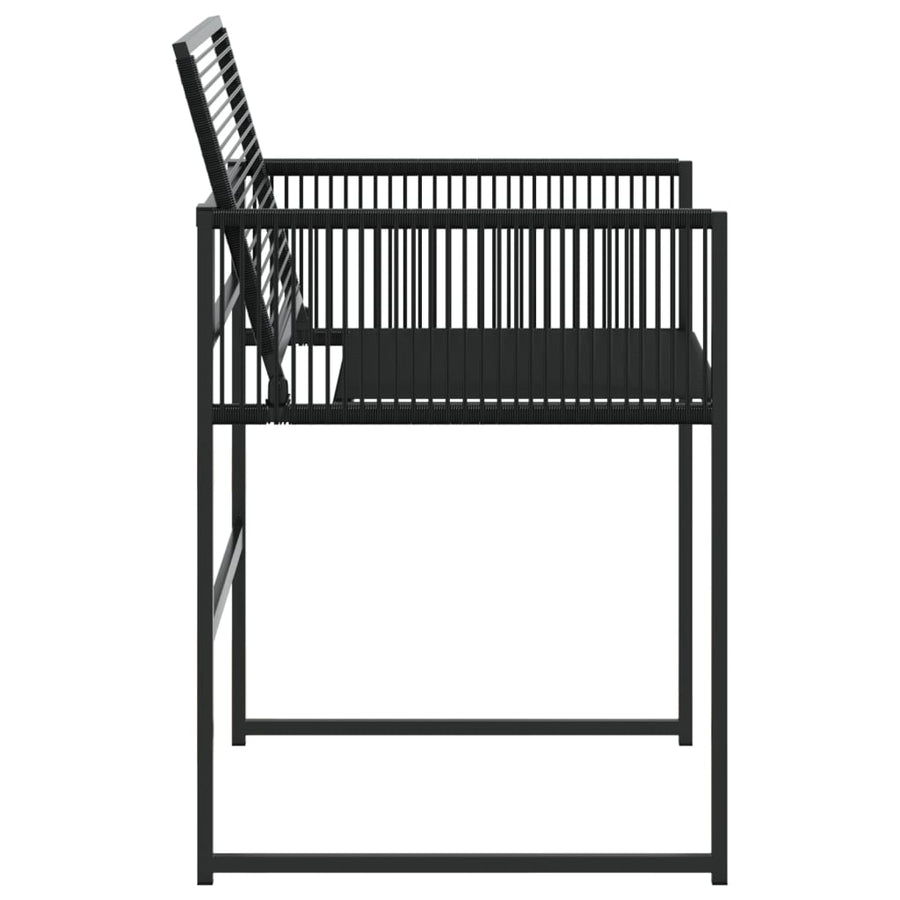 Tuinstoelen 4 st poly rattan zwart