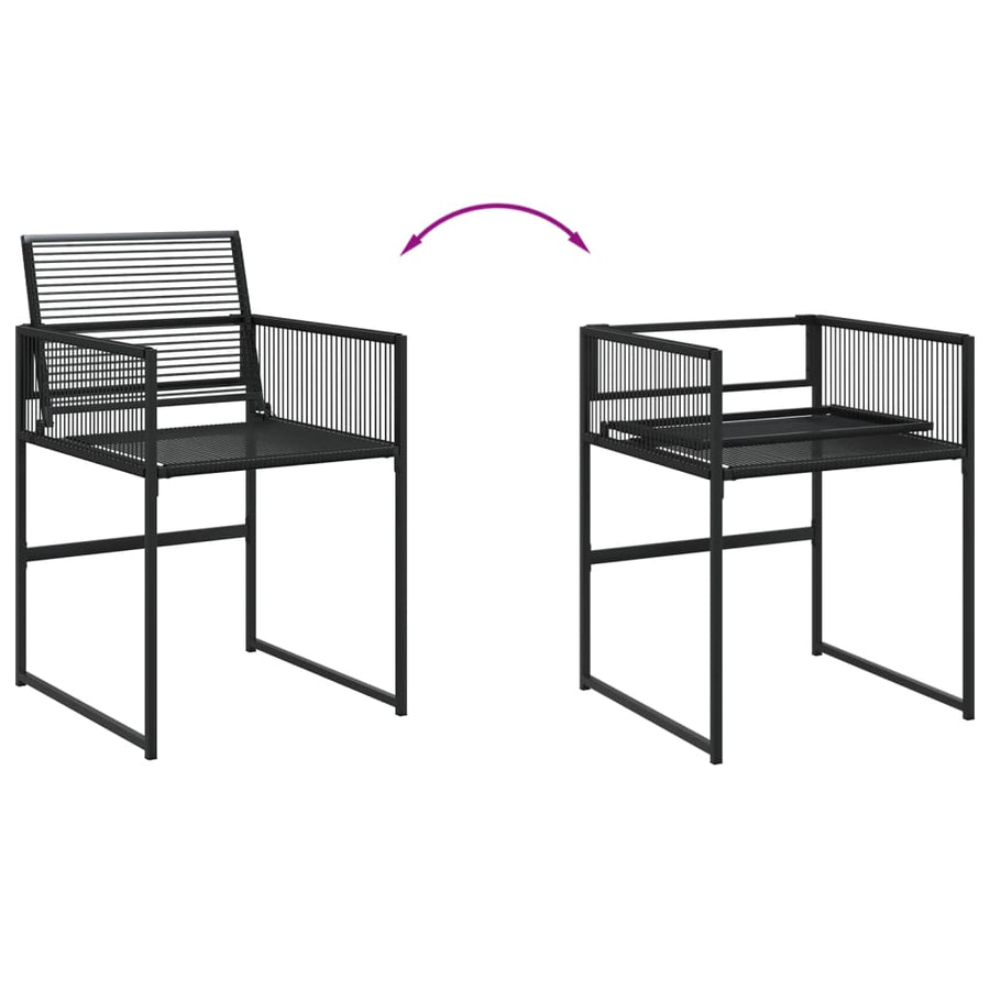 Tuinstoelen 4 st poly rattan zwart