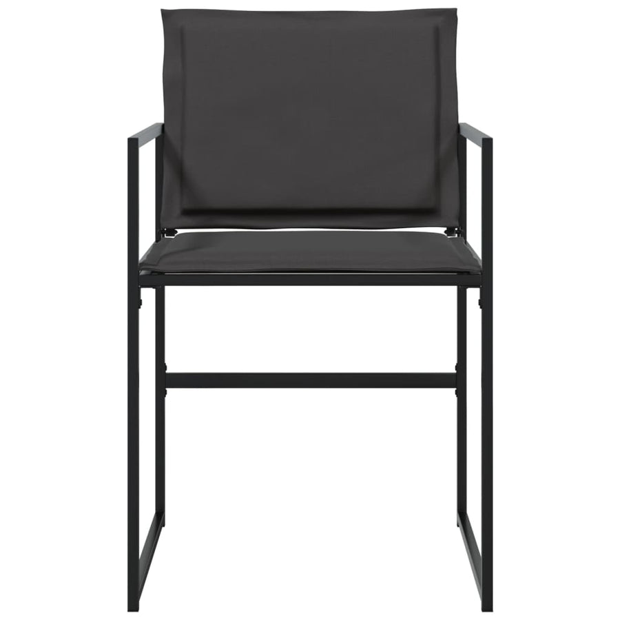 Tuinstoelen 4 st met kussens staal en textileen zwart