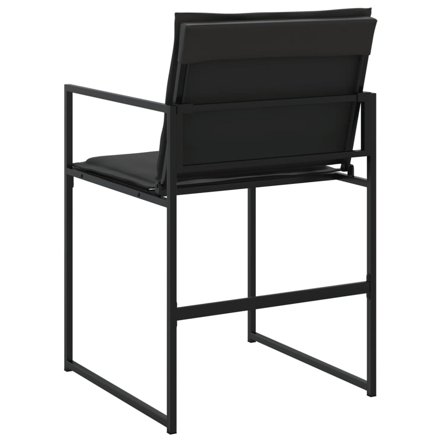 Tuinstoelen 4 st met kussens staal en textileen zwart