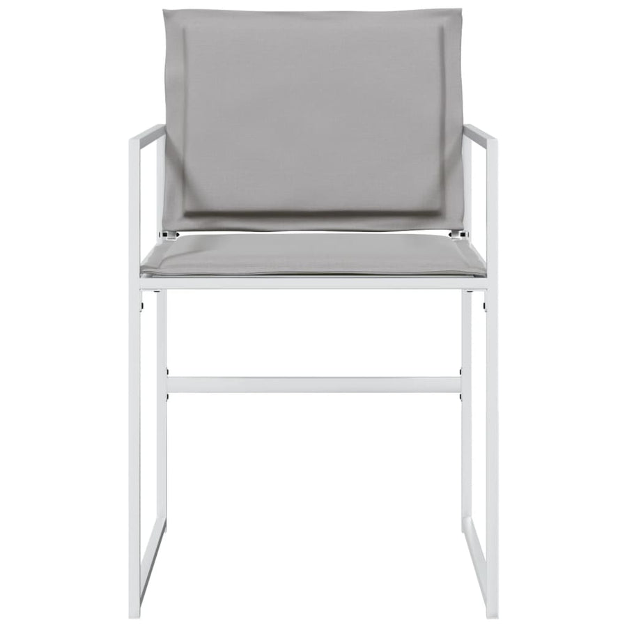 Tuinstoelen 4 st met kussens staal en textileen wit