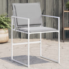 Garden chairs 4 pcs with cushions steel and textilene white