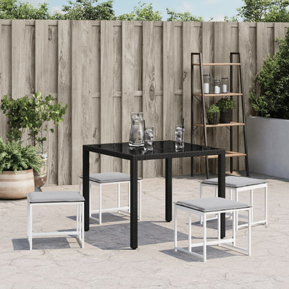 Tuinkrukken 4 st met kussens staal en textileen wit