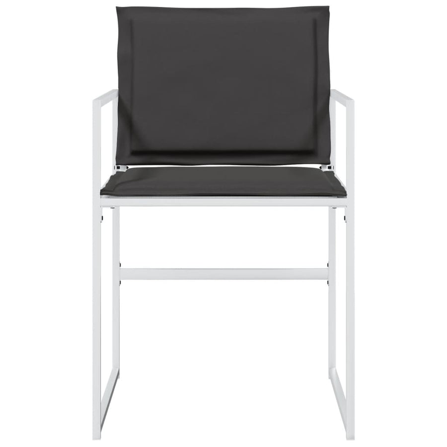 Tuinstoelen 4 st met kussens staal en textileen wit
