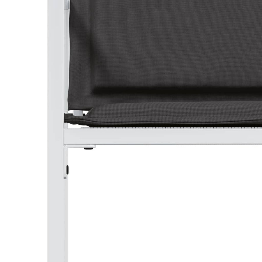 Tuinstoelen 4 st met kussens staal en textileen wit