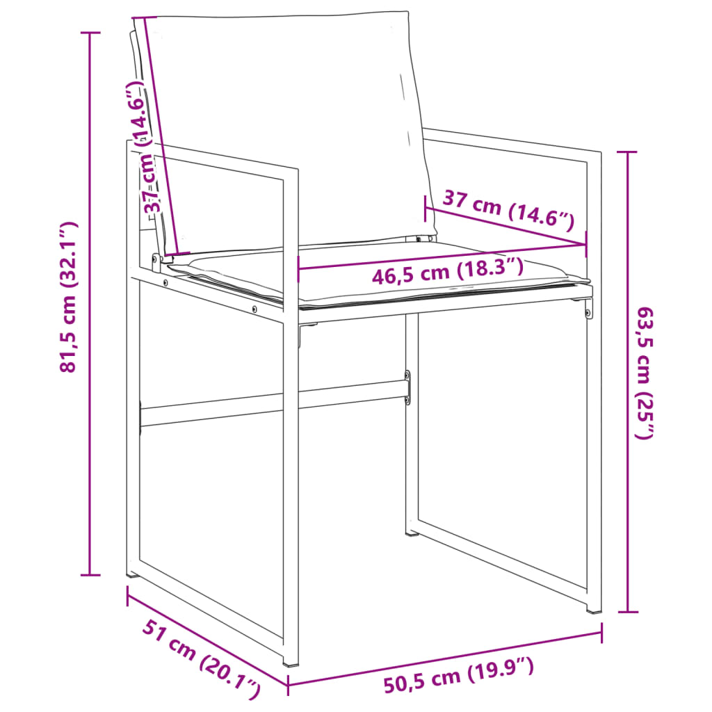 Tuinstoelen 4 st met kussens staal en textileen wit