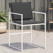 Tuinstoelen 4 st staal textileen wit met kussens