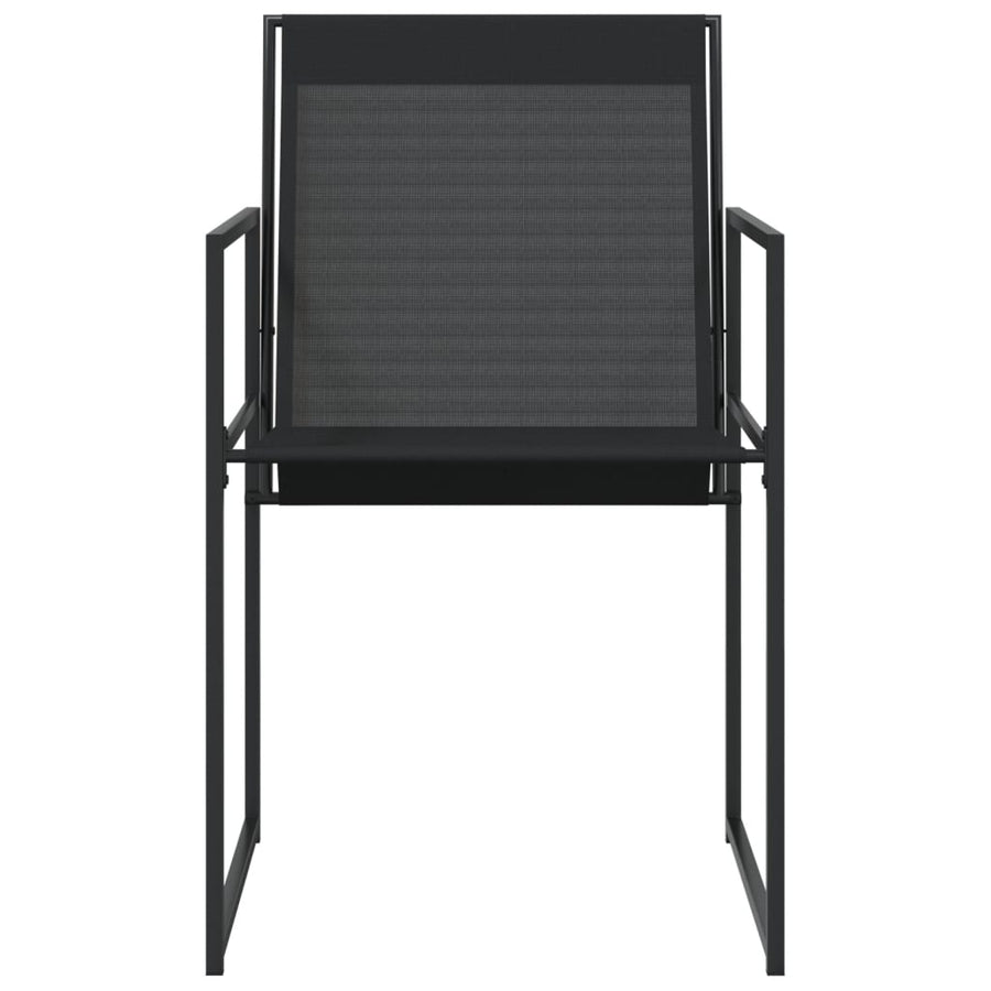 Tuinstoelen 4 st staal en textileen zwart