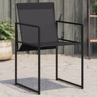 Tuinstoelen 4 st staal textileen zwart 50x55x84 cm