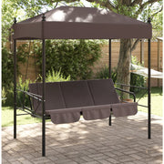 Schommelbank 190,5x117,5x213 cm staal koffiebruin