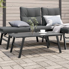 Garden table 90x45x35 cm powder-coated steel black