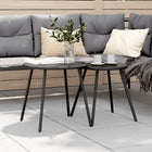Garden tables 2 pcs round powder-coated steel black