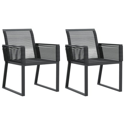 Tuinstoelen 2 st poly rattan zwart