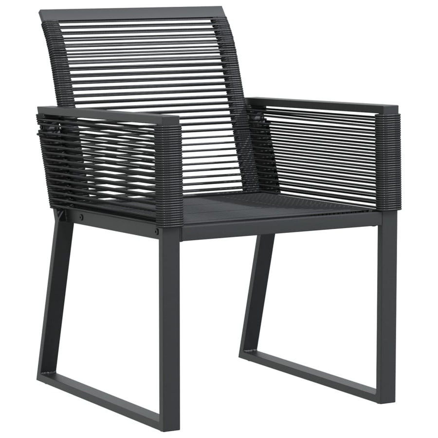 Tuinstoelen 2 st poly rattan zwart