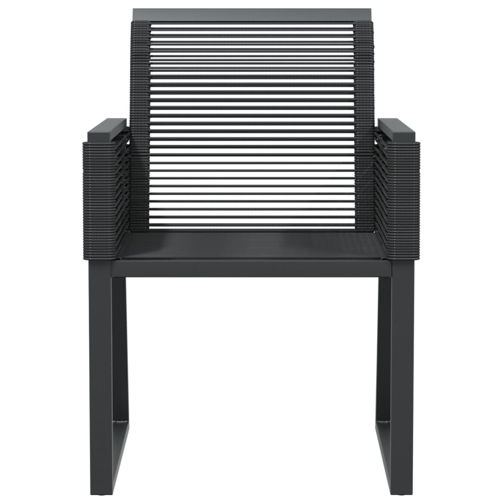 Tuinstoelen 2 st poly rattan zwart