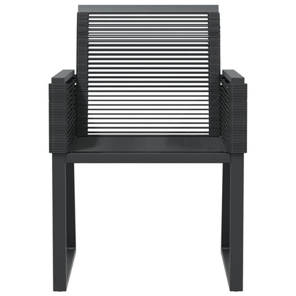 Tuinstoelen 2 st poly rattan zwart