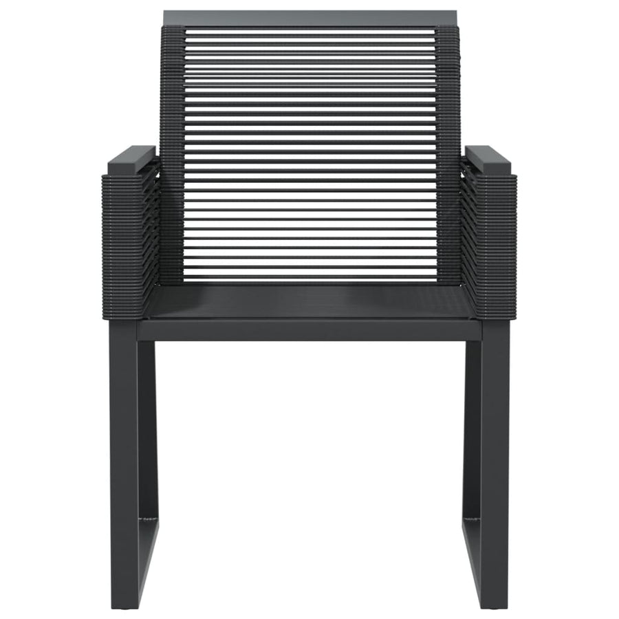 Tuinstoelen 2 st poly rattan zwart