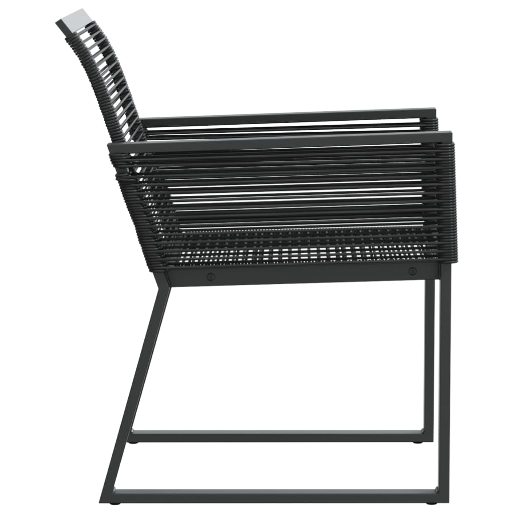 Tuinstoelen 2 st poly rattan zwart