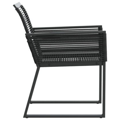 Tuinstoelen 2 st poly rattan zwart