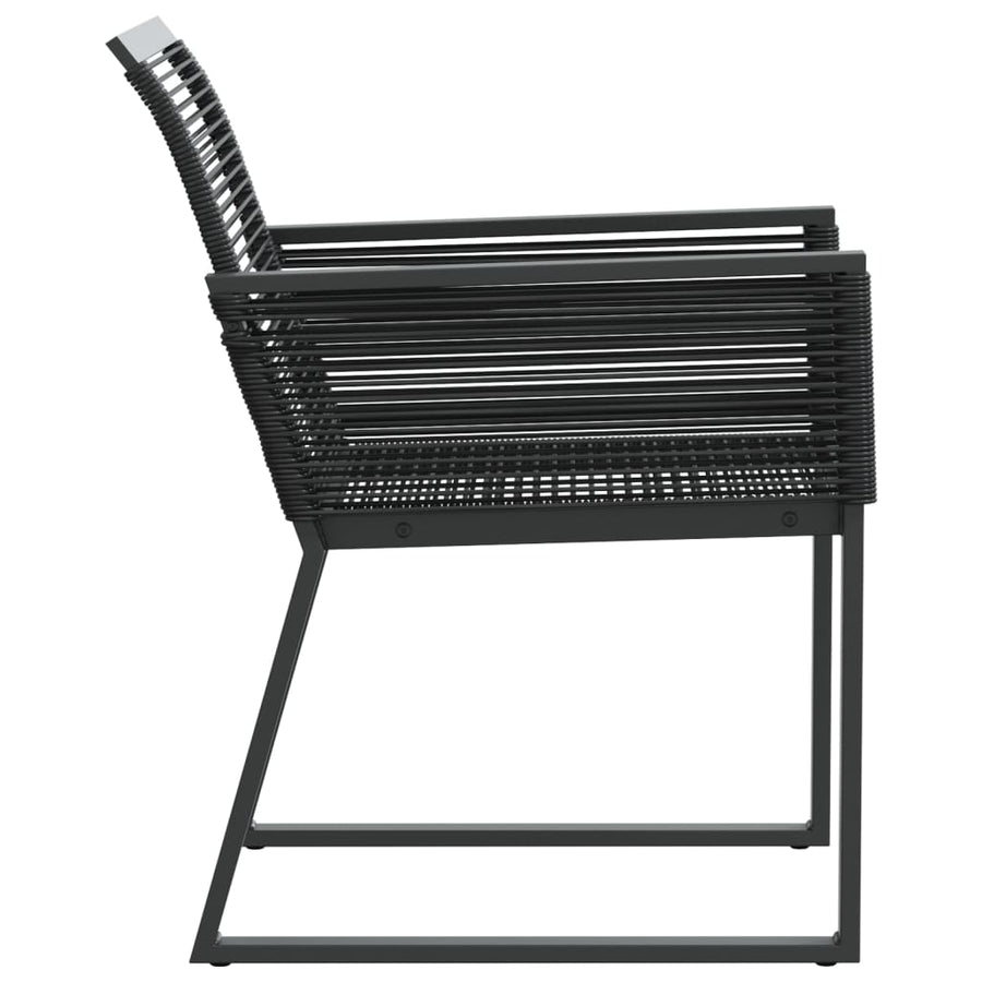 Tuinstoelen 2 st poly rattan zwart