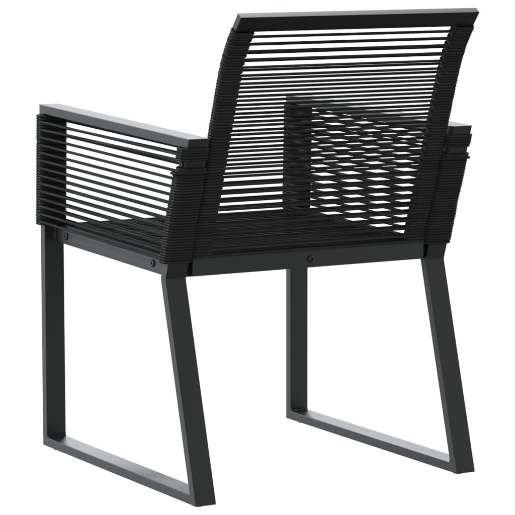 Tuinstoelen 2 st poly rattan zwart