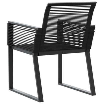 Tuinstoelen 2 st poly rattan zwart