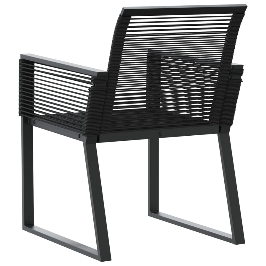 Tuinstoelen 2 st poly rattan zwart