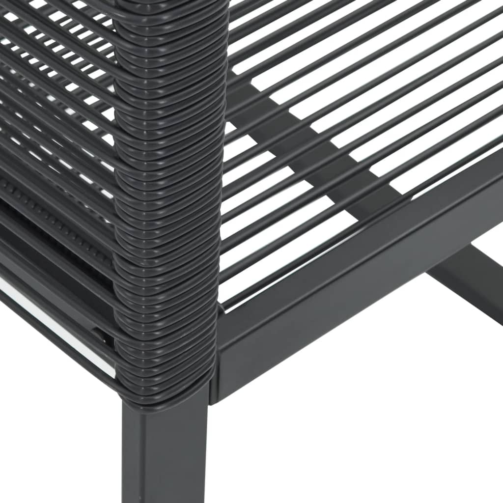 Tuinstoelen 2 st poly rattan zwart