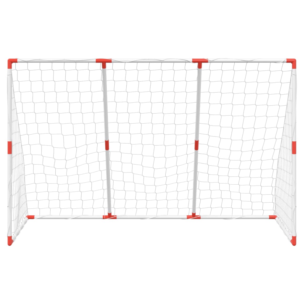 Kindervoetbaldoel met ballen 2-in-1 184x64x124 cm wit
