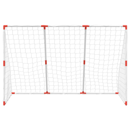 Kindervoetbaldoel met ballen 2-in-1 184x64x124 cm wit
