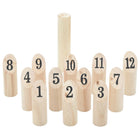 13-piece Number Kubb game set with carry bag solid pine wood