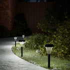 Garden path lighting 12 pcs solar with ground spikes white