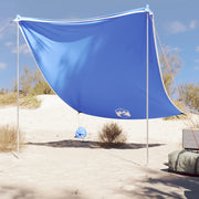 Strandluifel 214x236 cm blauw met zandankers