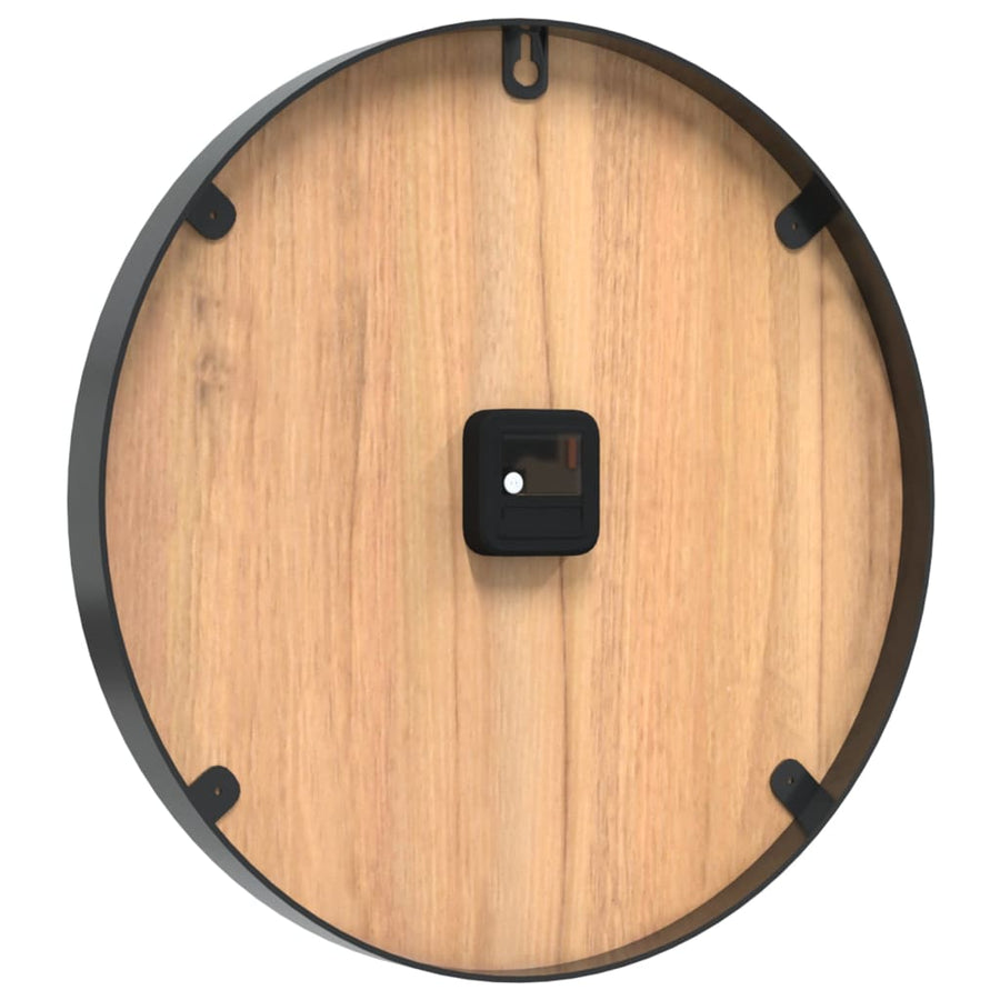 Wandklok Ø39 cm ijzer en bewerkt hout bruin