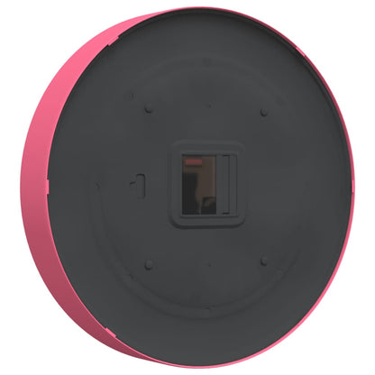 Wandklok Ø25,5 cm polystyreen en glas roze